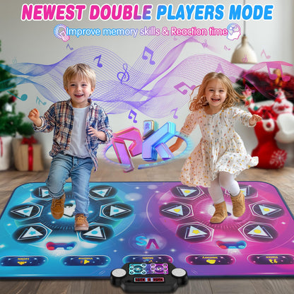 Close up of 12 key LED dance mat surface layout