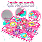 Child jumping on a foldable rhythm step play mat