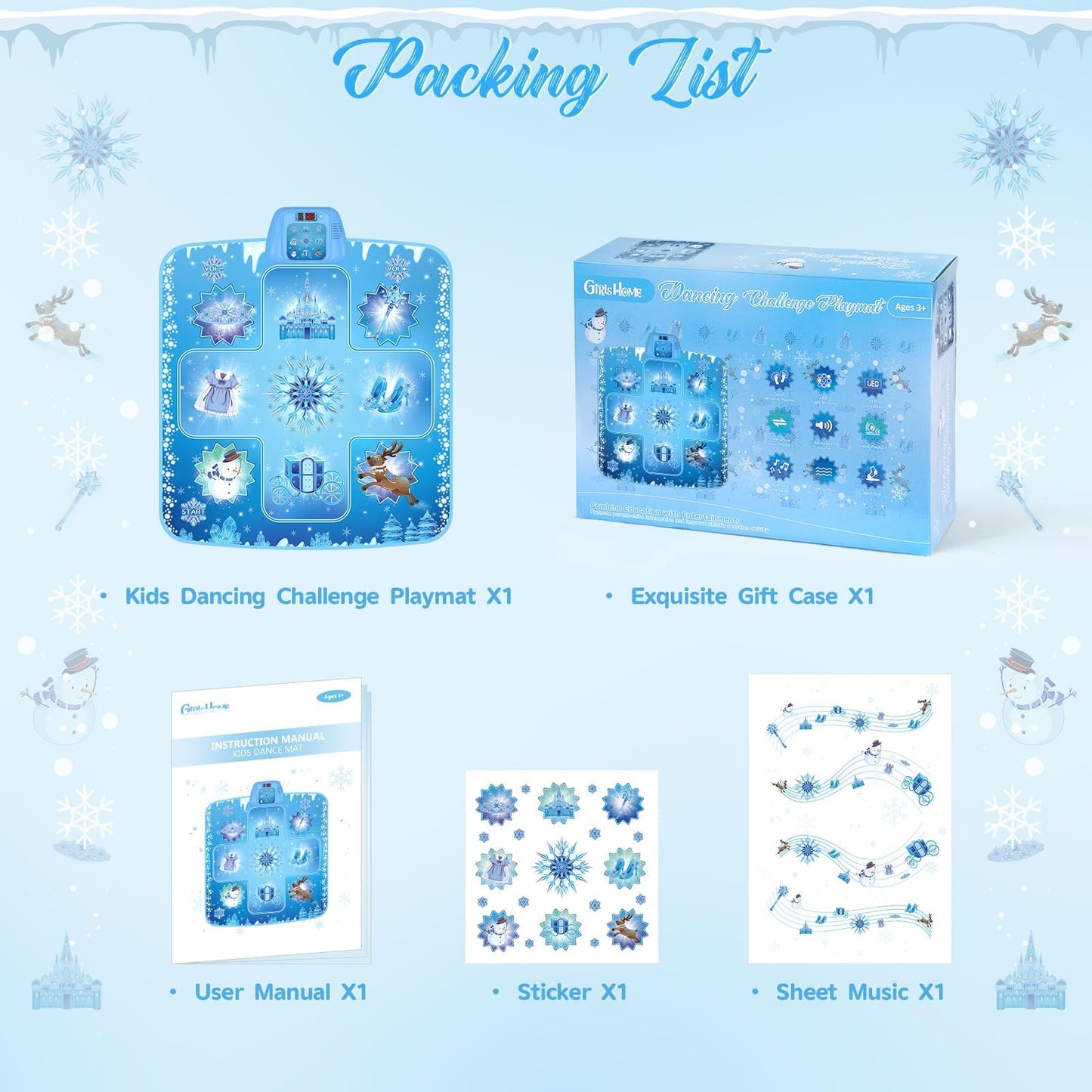 Close up of touch sensitive buttons on Frozen dance mat