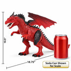 Liberty Imports interactive dinosaur toy side profile displaying the full eighteen inch length