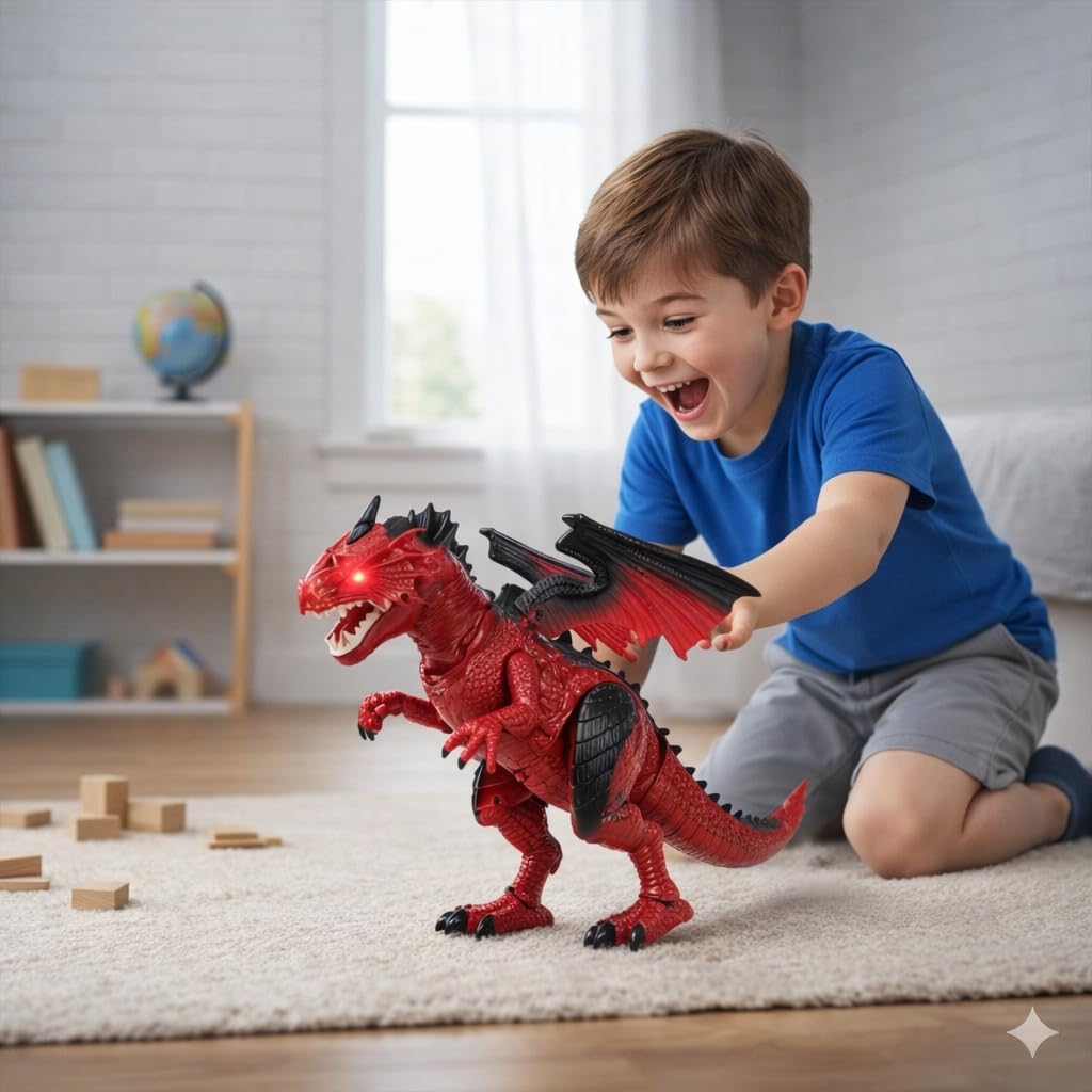 Liberty Imports robot dragon toy battery compartment location on the high quality ABS plastic underbelly