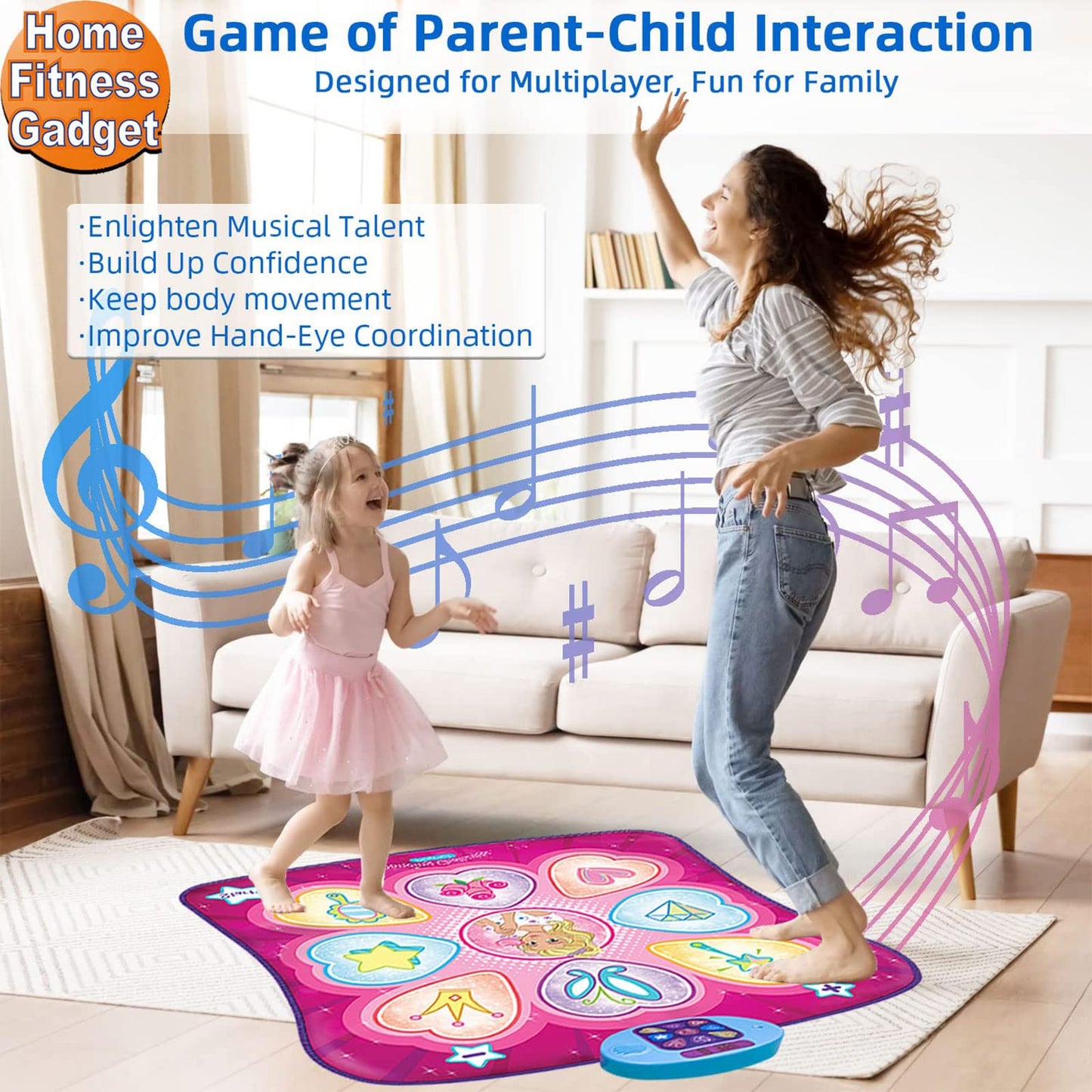 Top down view of the Sunlin dance mat showing arrow layout.