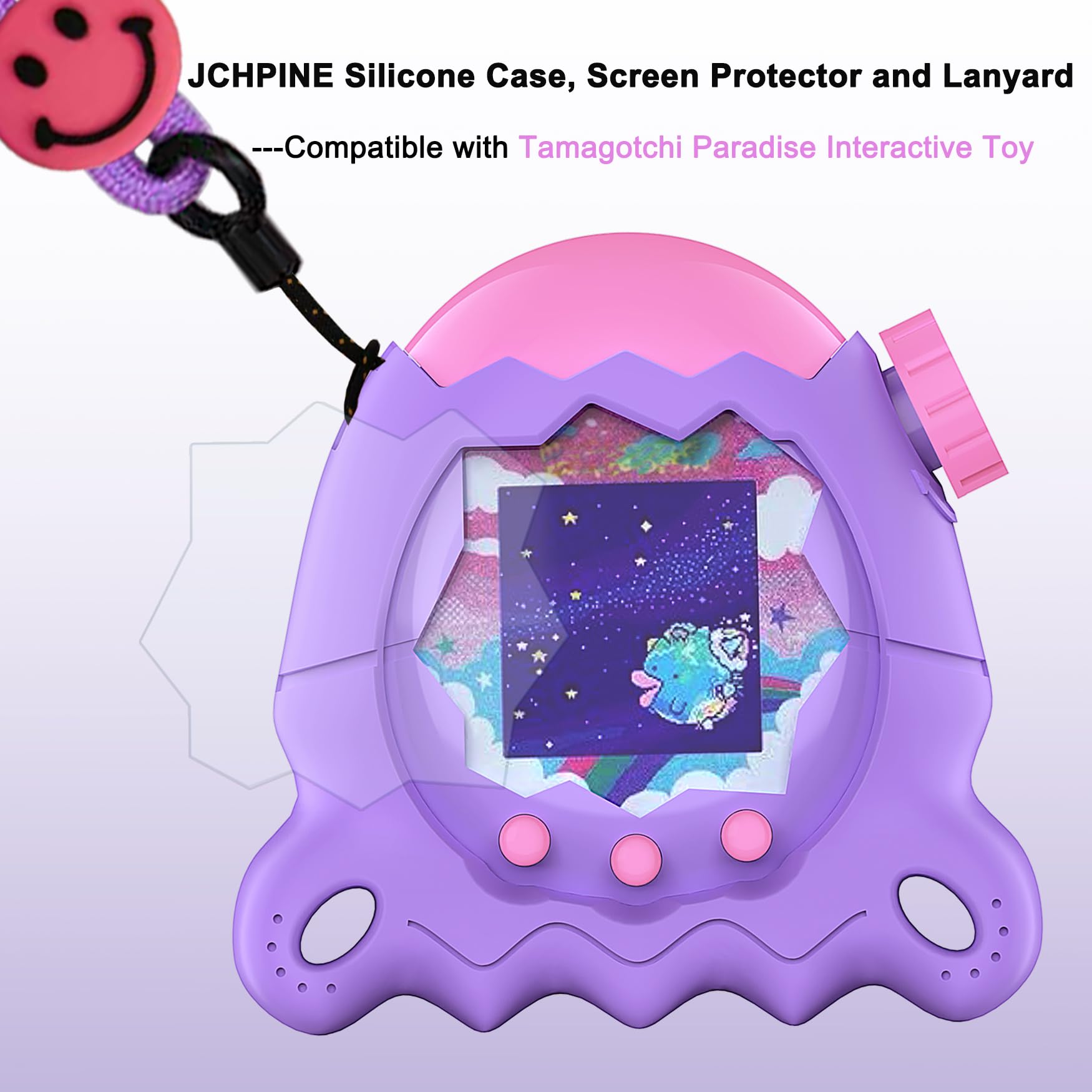 Purple JCHPINE protective silicone skin with stand up feet for digital pet