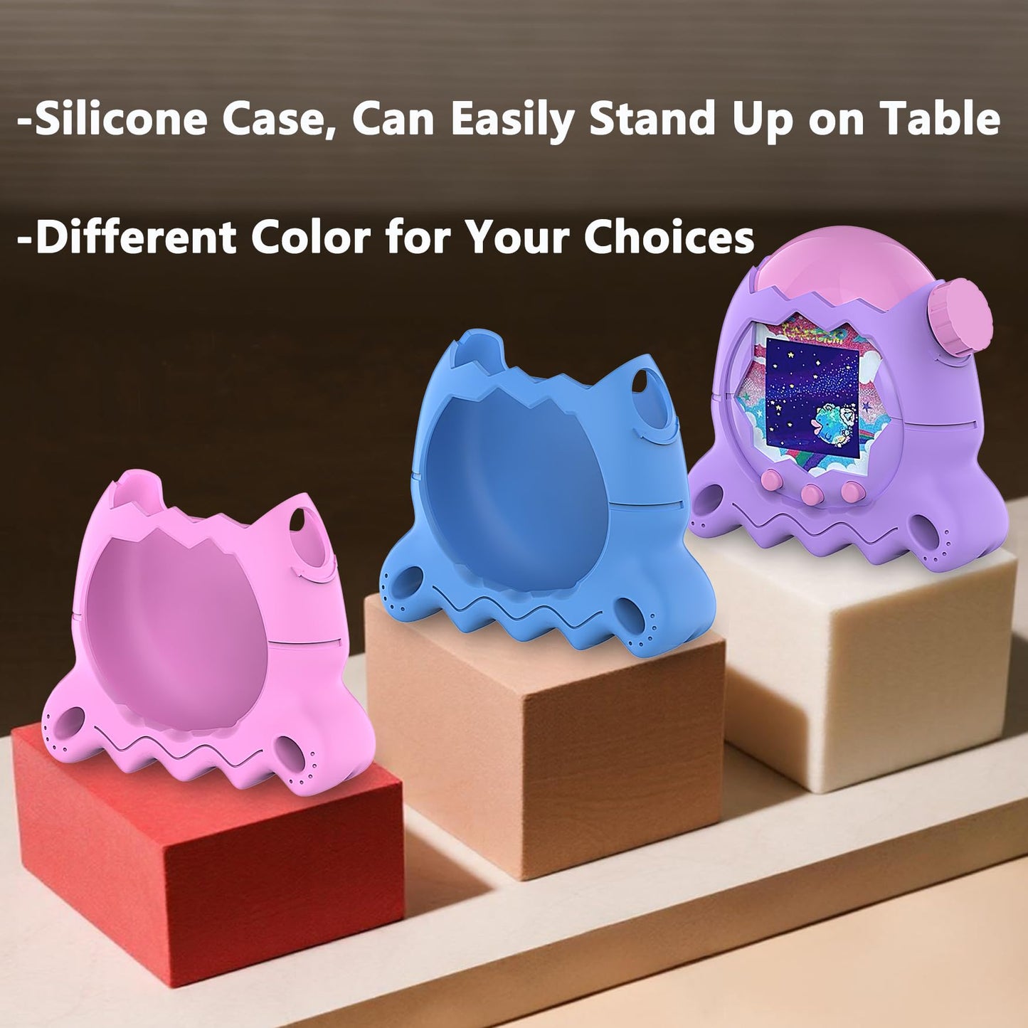 Close up of purple silicone cover case showing unique tentacle grip design