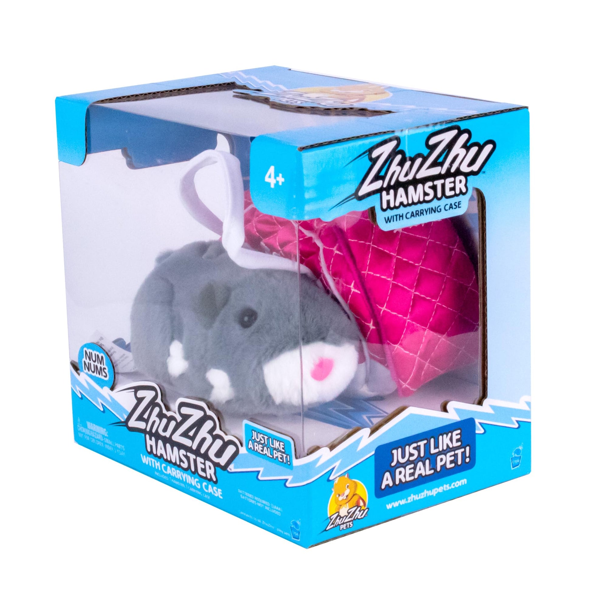 ZhuZhu Pets hot pink quilted travel carrying case with white trim