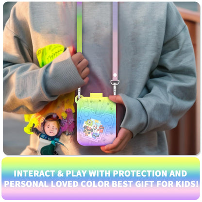Nimuw colorful gradient soft sleeve packaging contents including the rainbow silicone skin and neck strap