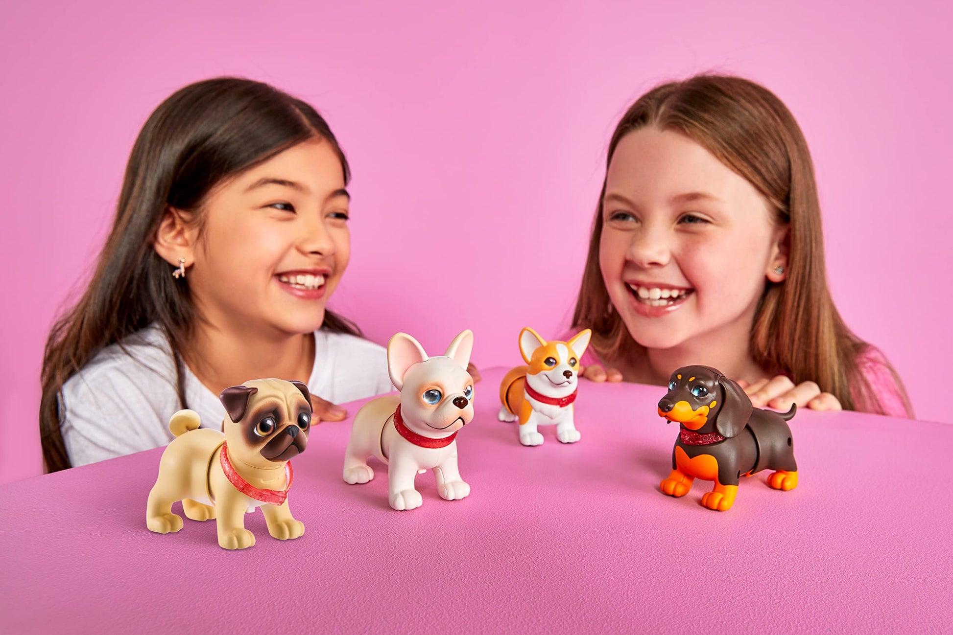 Battery powered robotic dog toy showing the underbelly switch mechanism layout