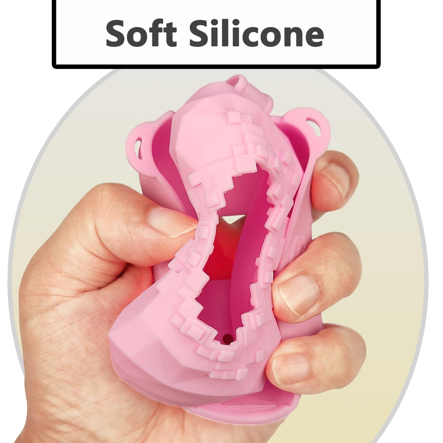 JCHPINE portable pink protective case skin showing easy installation for virtual companion toys