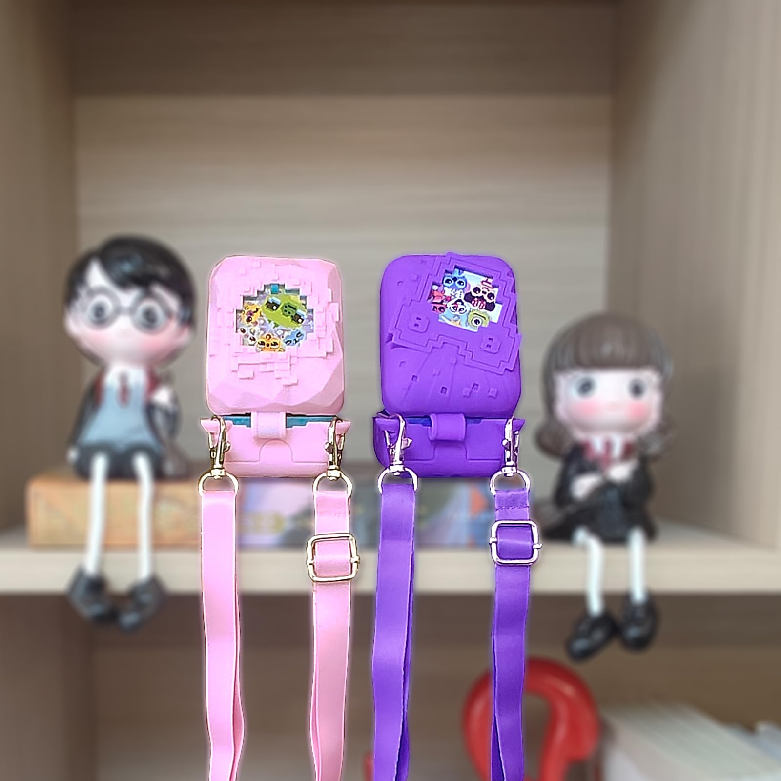 Packaging view of JCHPINE silicone cover accessory set featuring pink sleeve and carrying strap