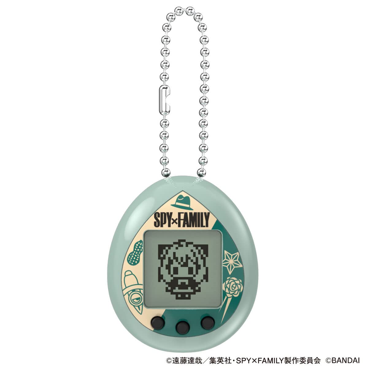 TAMAGOTCHI Nano Spy Green anime collaboration pocket virtual pet shell design closeup