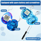Sosation electronic pixel pet game device showing close up of the interaction screen and buttons