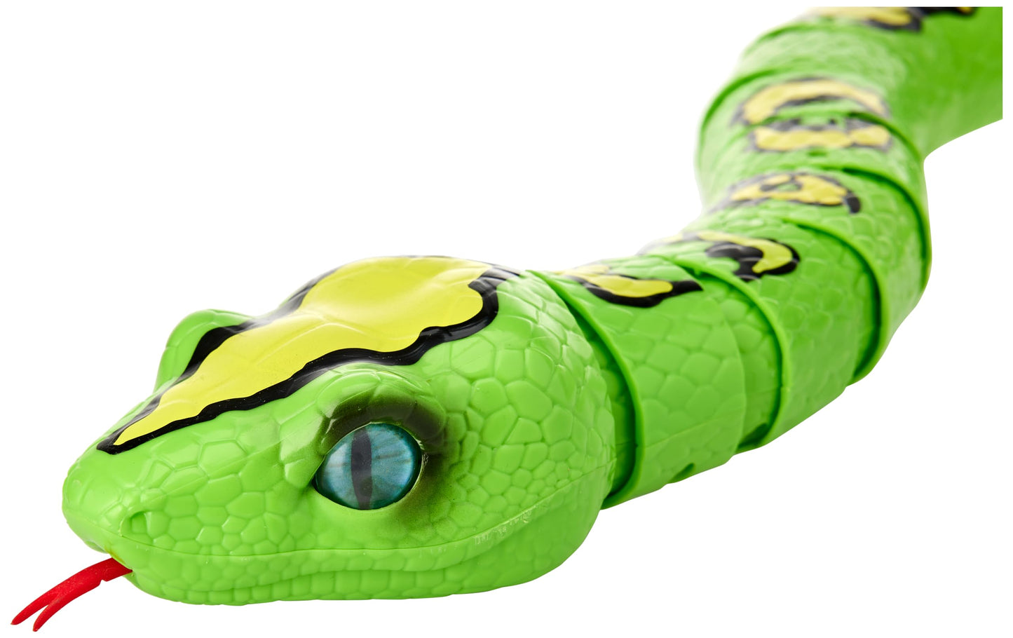 ZURU Robo Alive interactive electronic python toy slithering across a flat indoor floor