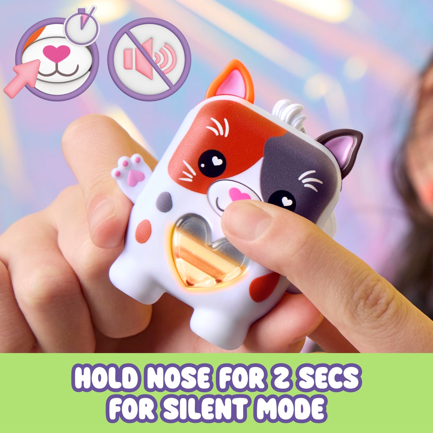 Authentic USA imported Hasbro electronic fidget toy packaging for girls and boys ages five and older.