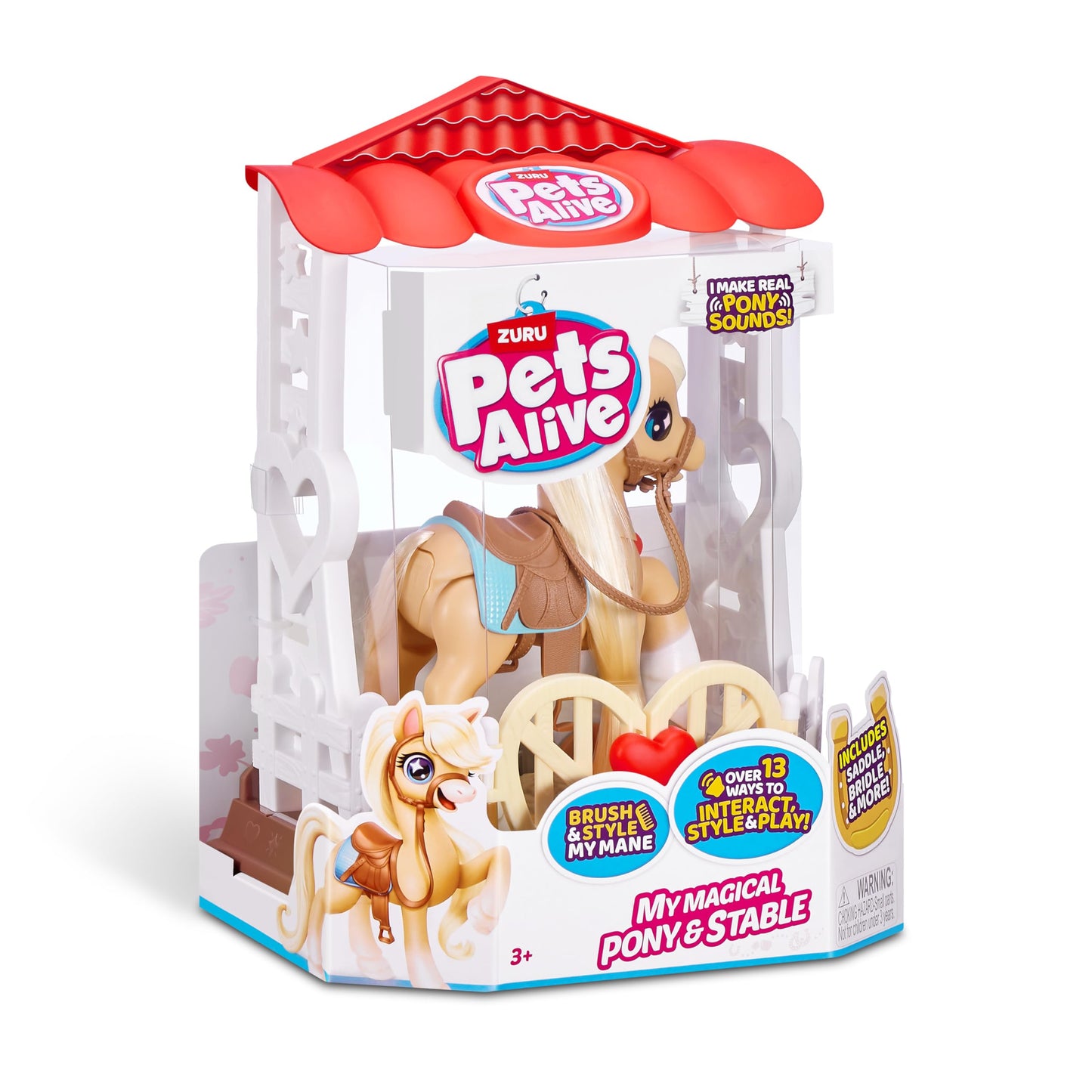 Grooming accessories including brush and saddle for the imported magical horse toy