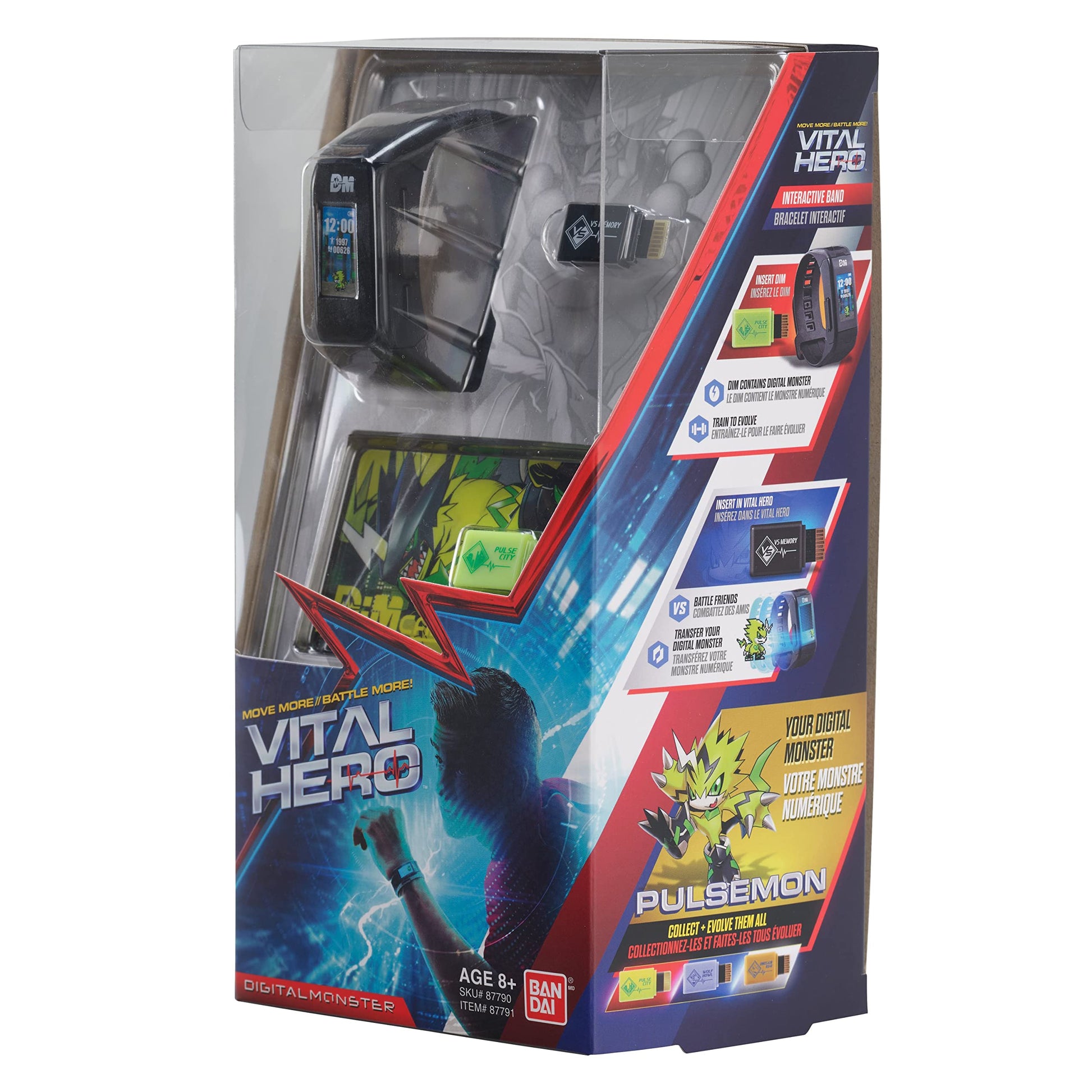Bandai Namco Digimon Vital Hero full color LED screen displaying digital monster evolution