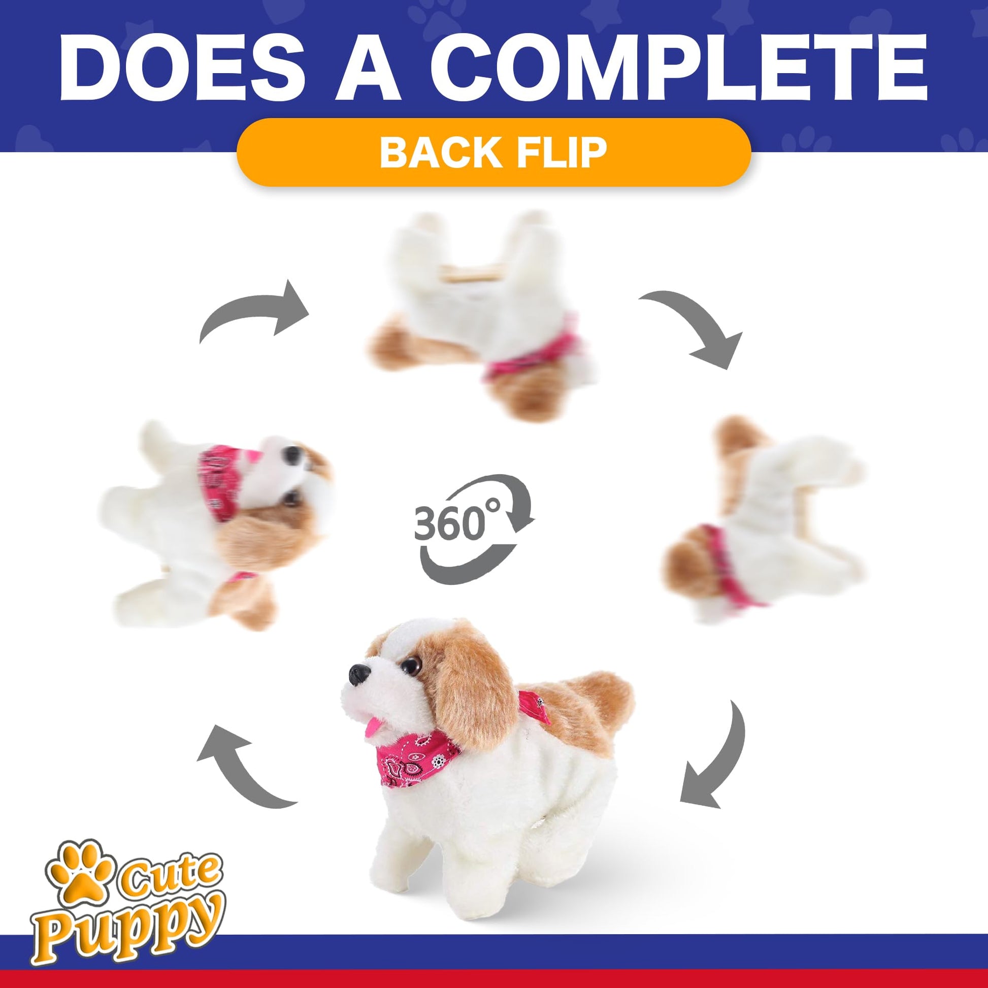 Liberty Imports electronic jumping pup performing a somersault