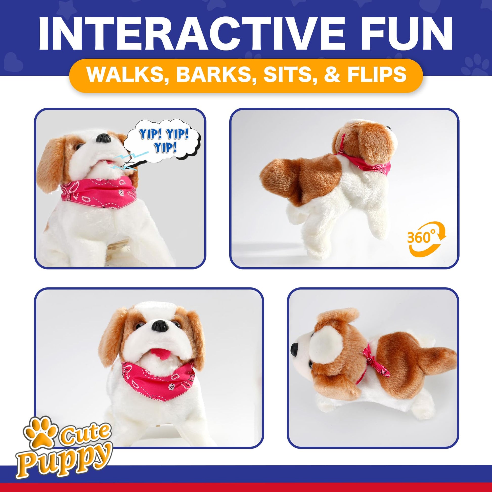 Liberty Imports battery operated plush robotic pet walking