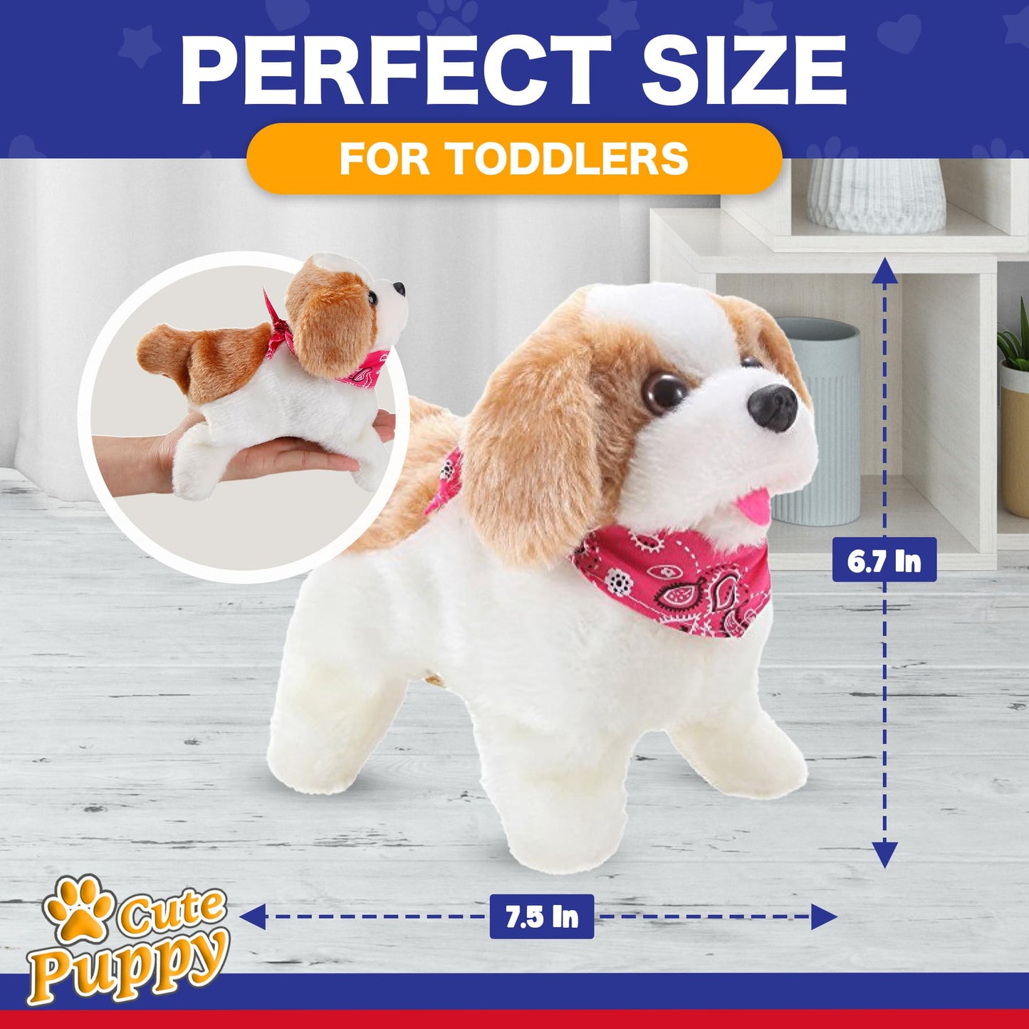 Liberty Imports mechanical flipping puppy toy dog sitting position