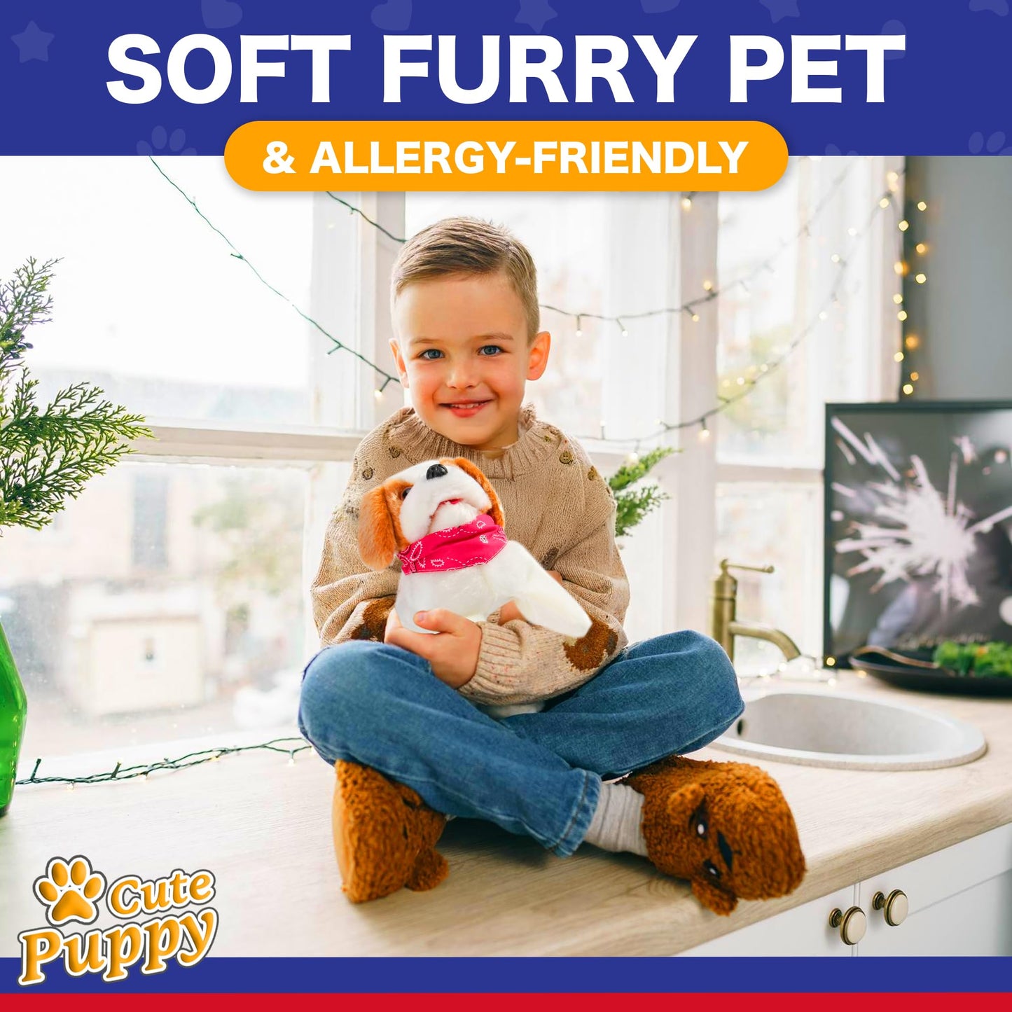 Liberty Imports interactive toddler toy dog underbelly battery switch