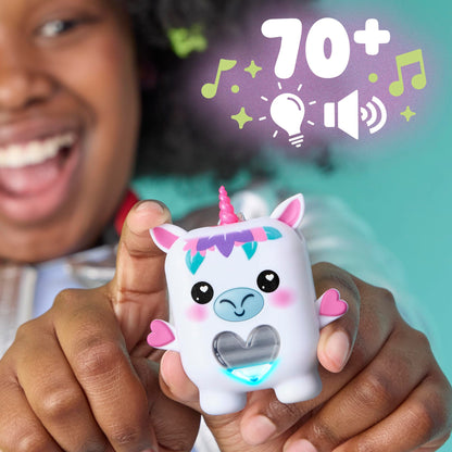 Packaging of the authentic imported Meadowmist the Unicorn electronic fidget pet toy for girls and boys