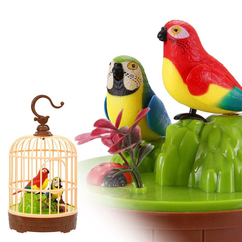 HWD Montessori educational bird toy showing the realistic movement directions of the moving head, tail, and flapping wings.