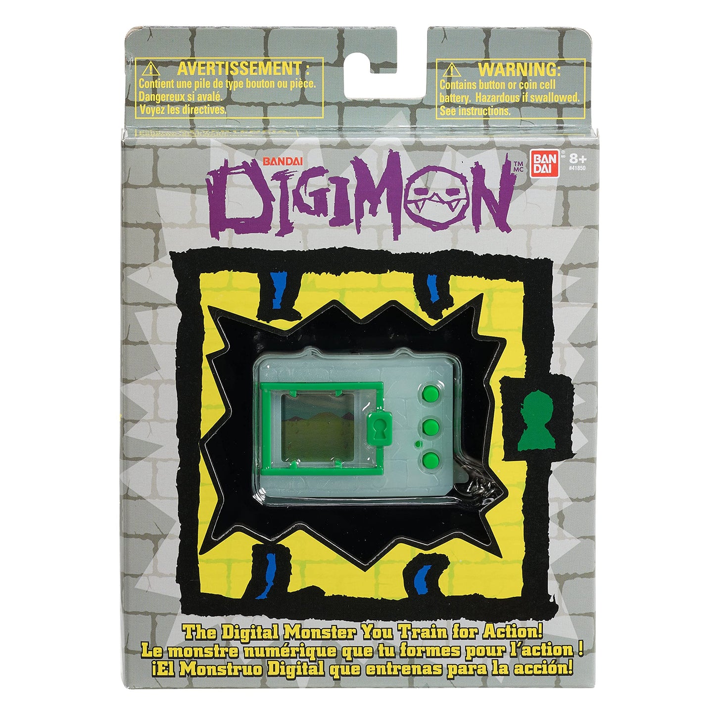 Glow in the dark retro digital pet outer shell glowing in dark room