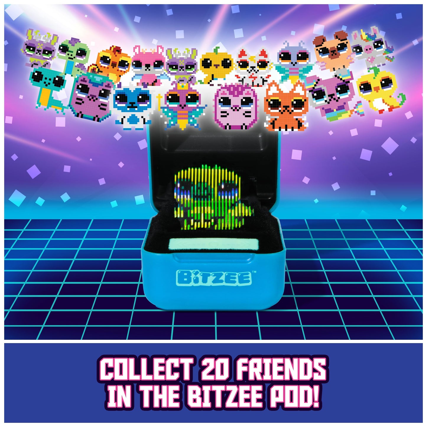 Side view of Bitzee Magicals pocket game demonstrating the unique touch technology