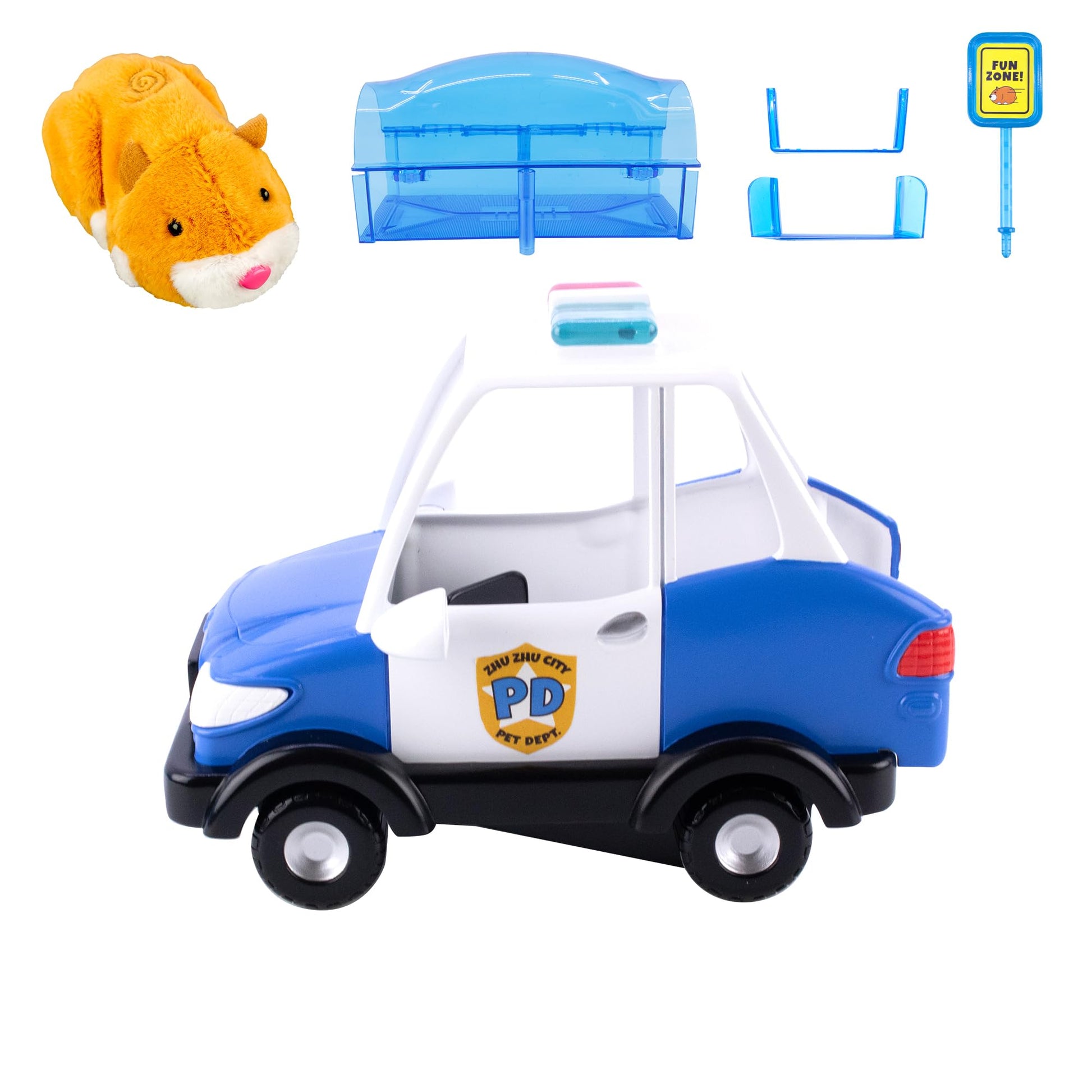 Kids interactive emergency vehicle set showing internal battery compartment locations