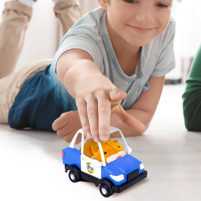 ZhuZhu City Police Car with Hamster set unboxed on a flat play surface