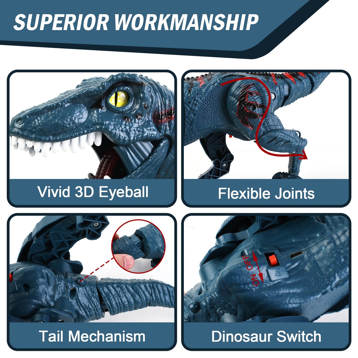 DibyAgl Jurassic robot toy packaging box showcasing the electronic pet components and product specifications safely arranged.
