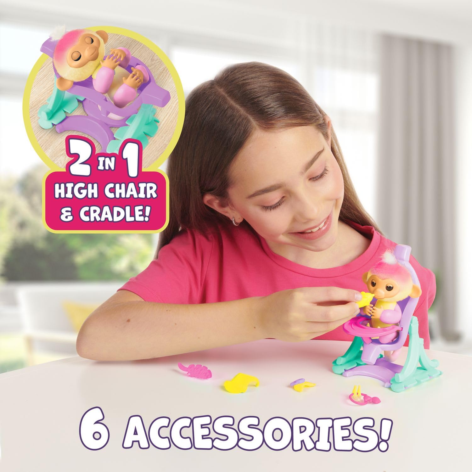 Fingerlings robotic baby axolotl toy lighting up with vibrant rainbow mood colors in water