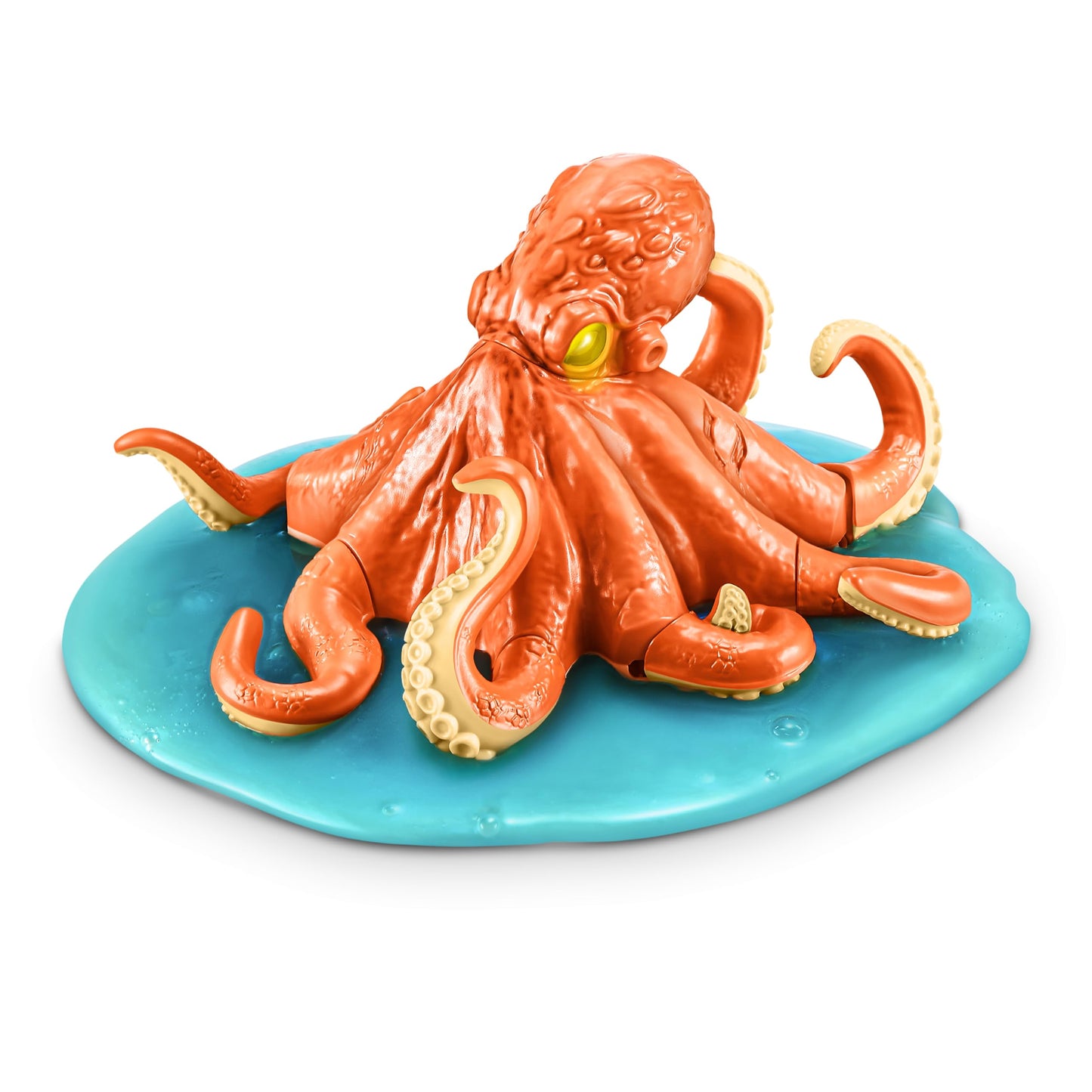 Assembled robotic octopus toy showing water activated moving tentacles