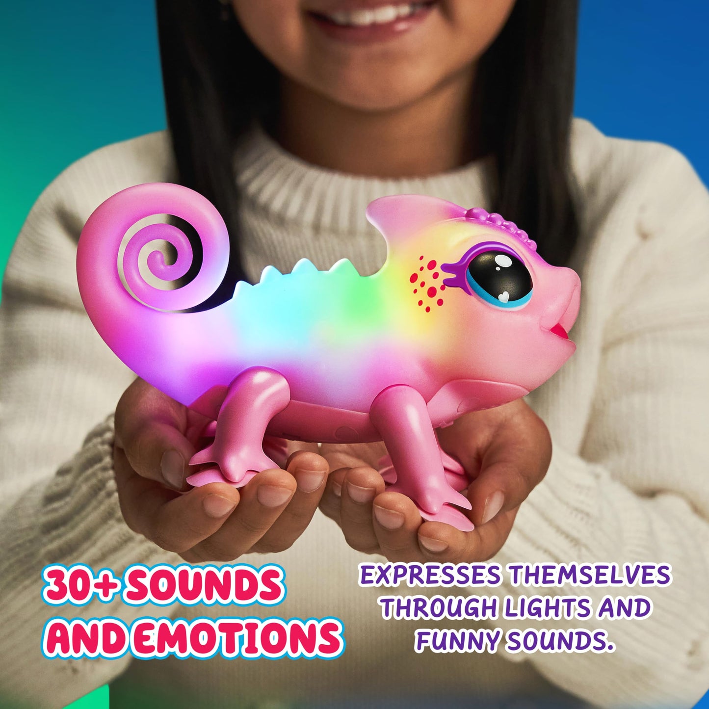 Little Live Pets Nova the Li'l Chameleon packaging box view displaying the authentic imported interactive toy attributes