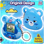 Grumpy Bear blue electronic pocket pet displaying interactive mini game options