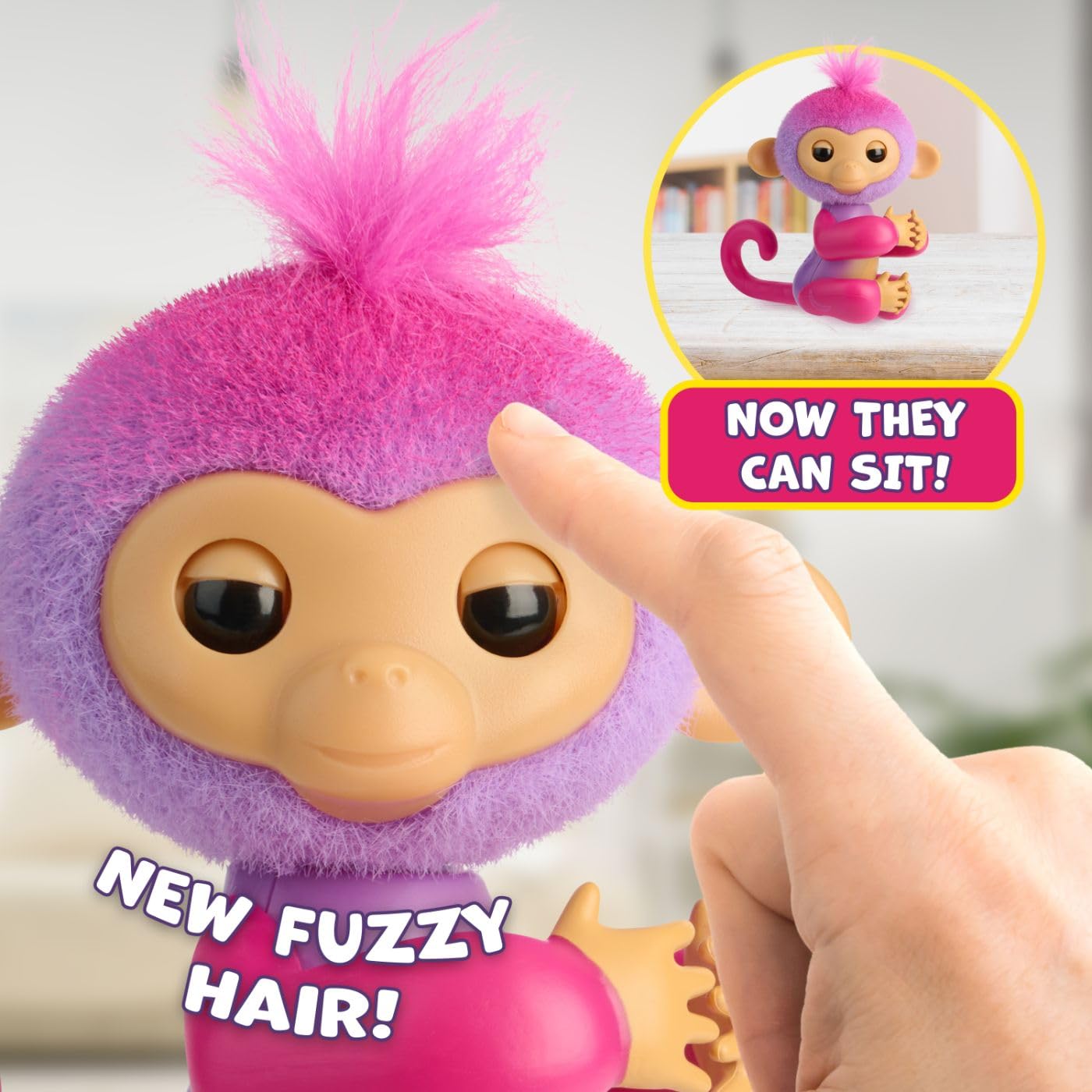 Fingerlings Charli interactive toy being flipped upside down for playful reactions