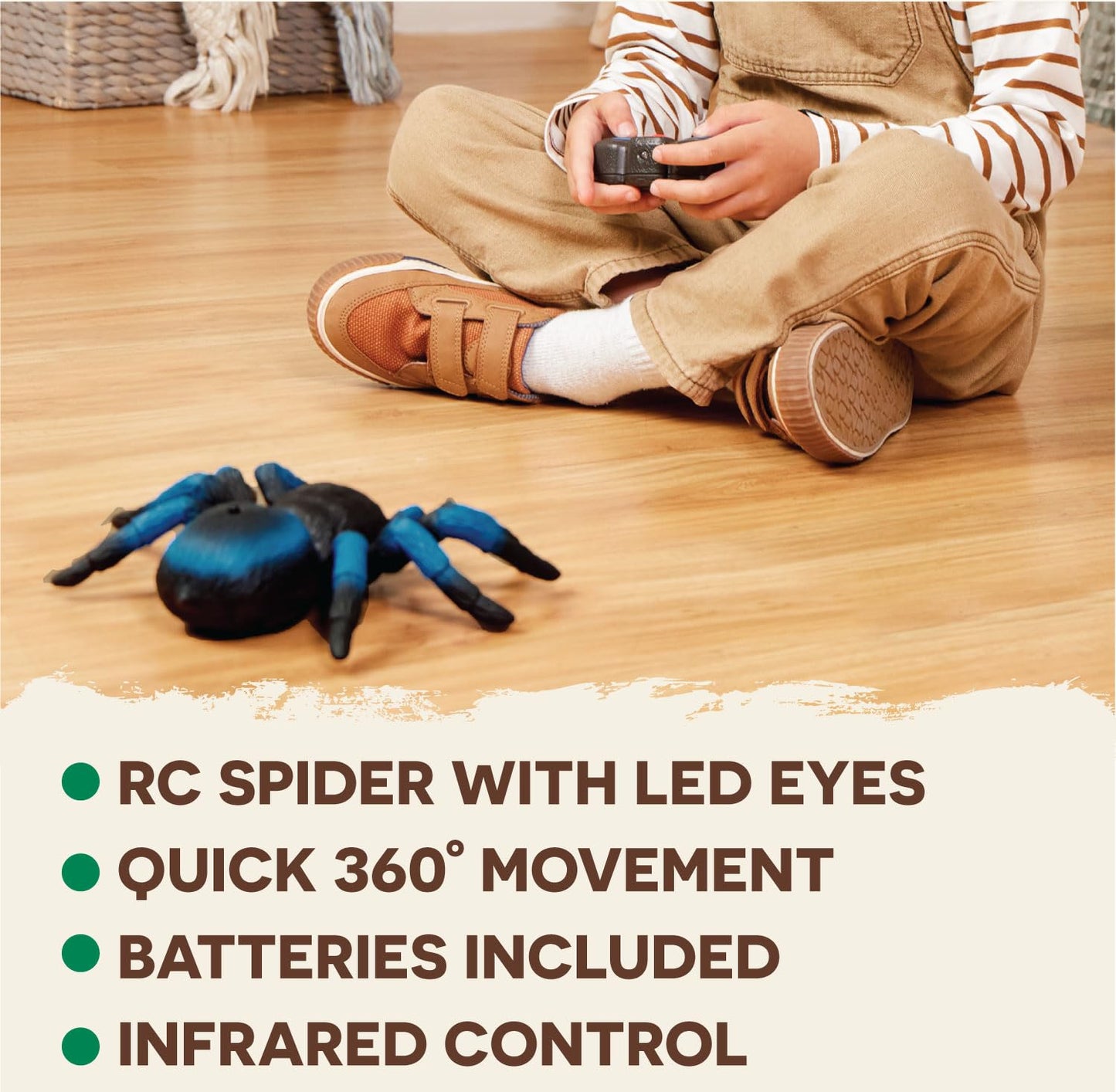 Terra by Battat remote control tarantula showing detailed fur texture and fangs
