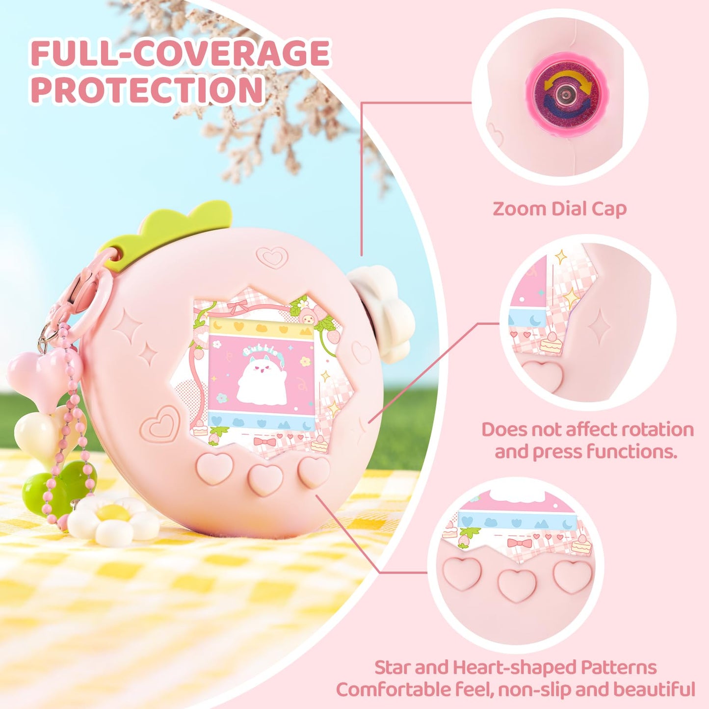 Strawberry themed imported gaming accessory kit displaying full contents including replacement faceplate paper.