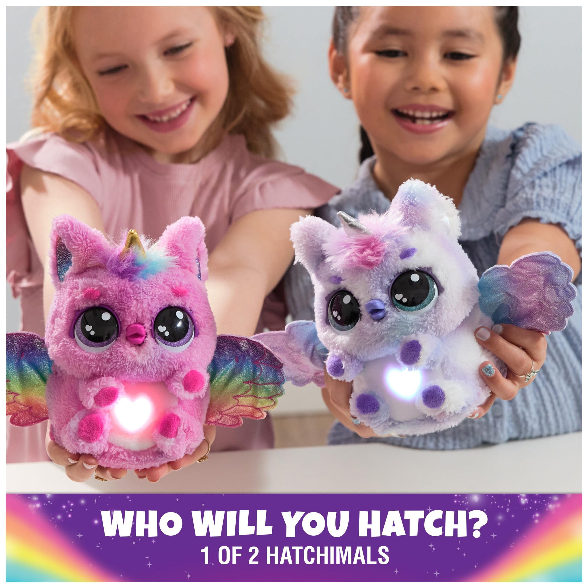 Hatchimals Pufficorn character standing next to its broken egg shell after completing the misting hatch process.
