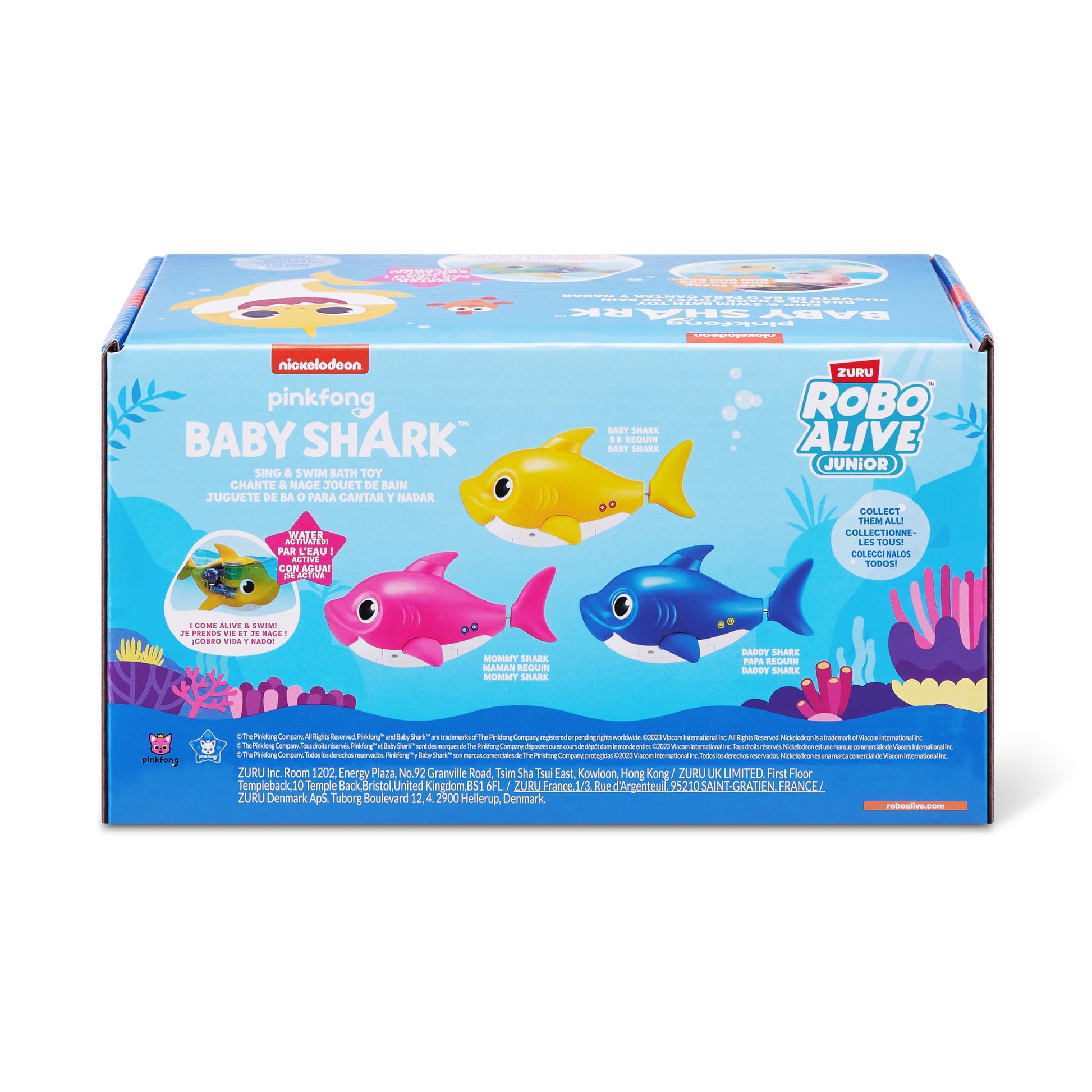 ZURU robotic swimming bath toy floating inside a water filled bathtub