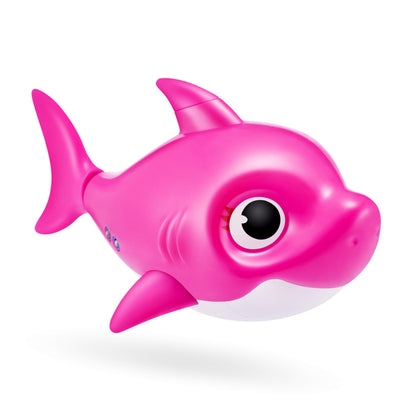 Premium pink robotic bath toy showcasing the authentic ZURU manufacturing logo