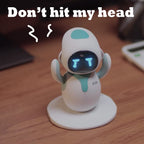 Two Energize Lab Eilik companion robots interacting and playing together side by side