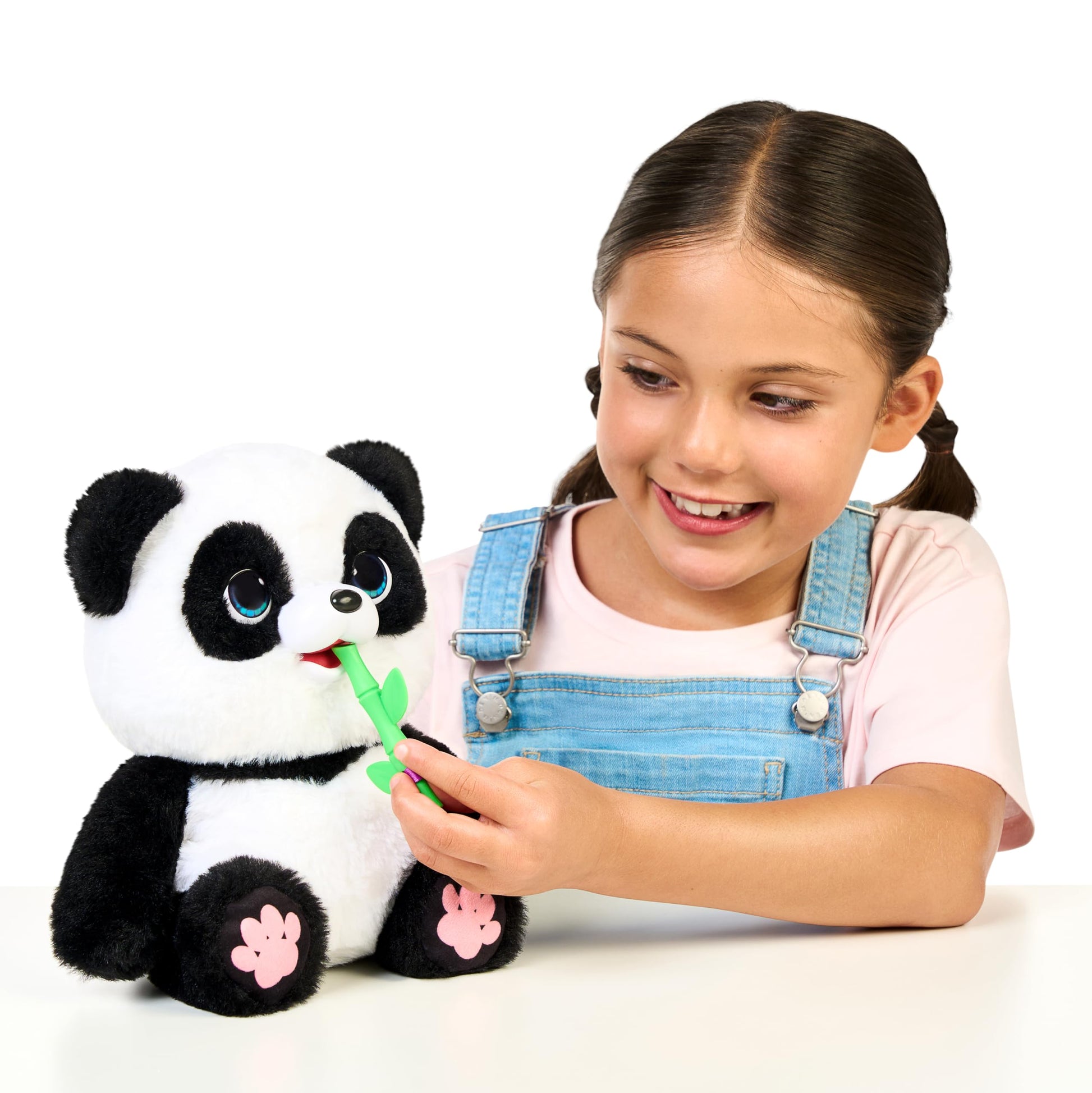 Little Live Pets interactive baby panda ChuChu being fed with bamboo accessory