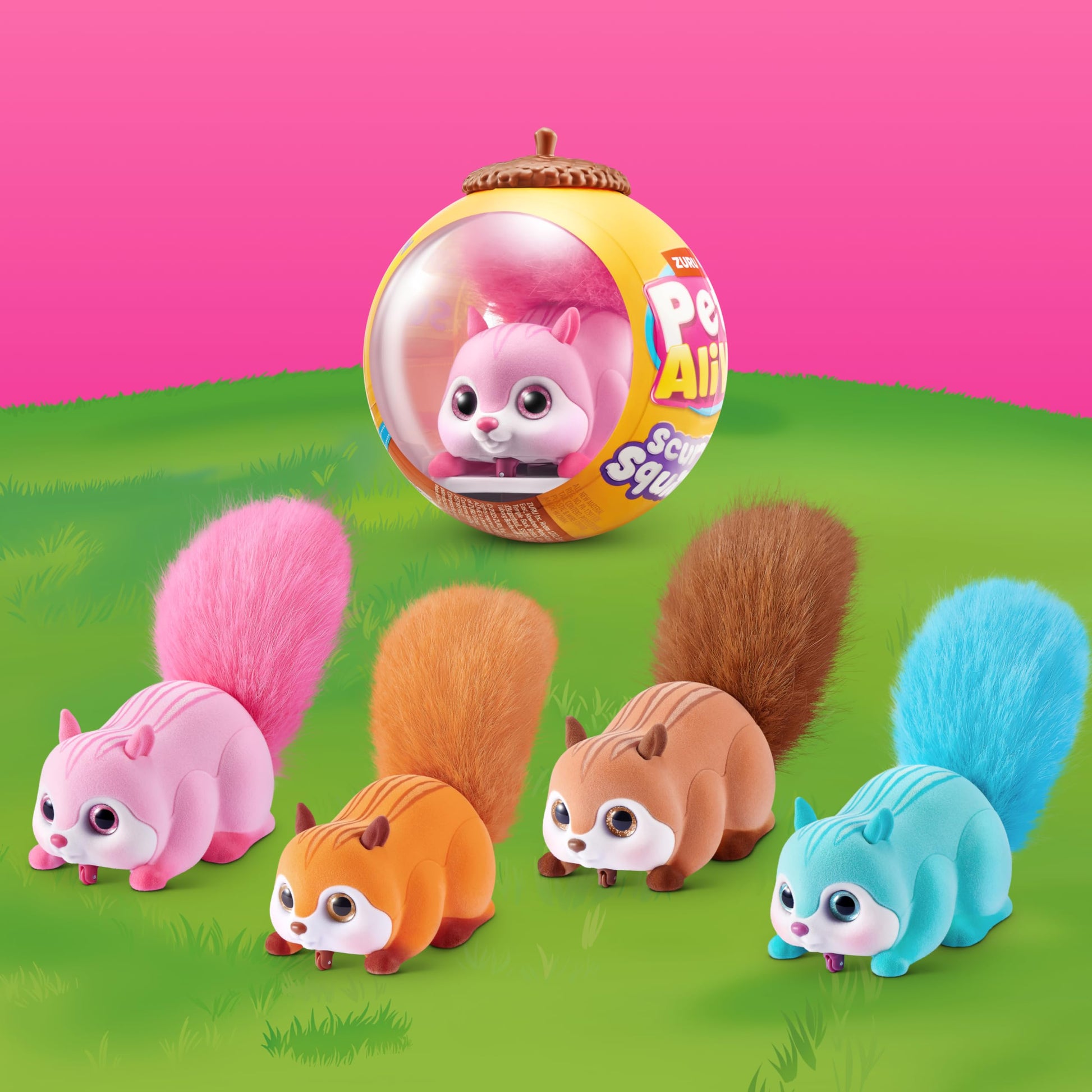 ZURU interactive moving squirrel pet toy showing touch activated head sensor