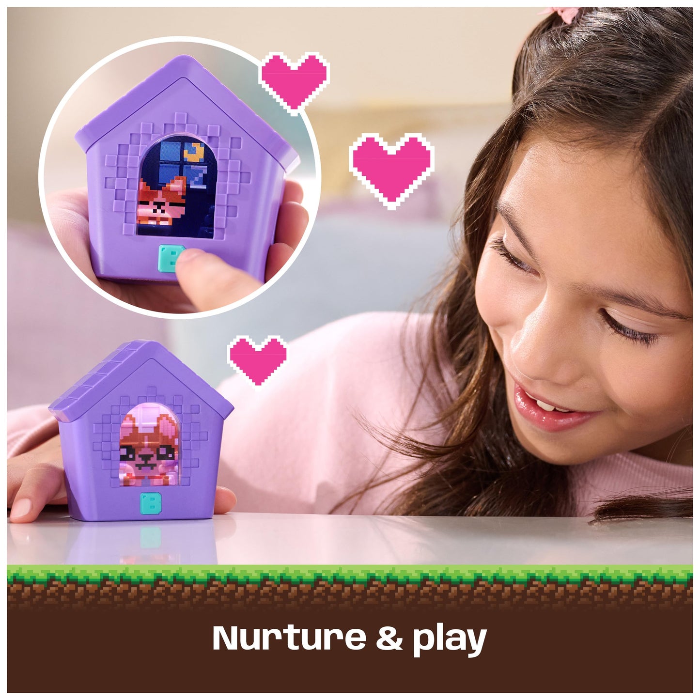 Bitzee electronic toy illustrating multiple puppy characters including a corgi and pug.