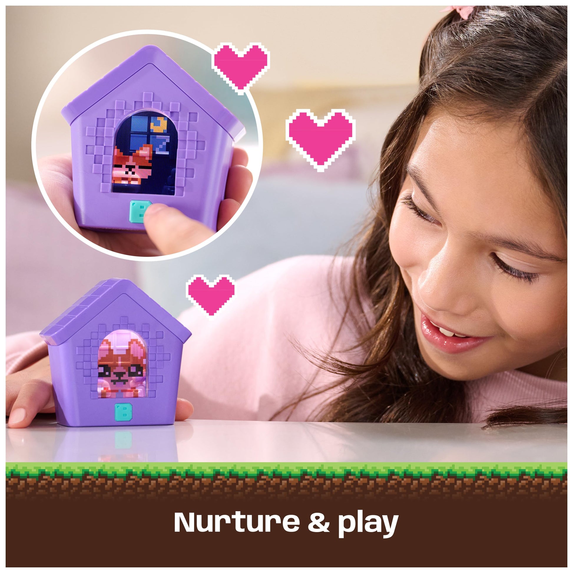 Bitzee electronic toy illustrating multiple puppy characters including a corgi and pug.