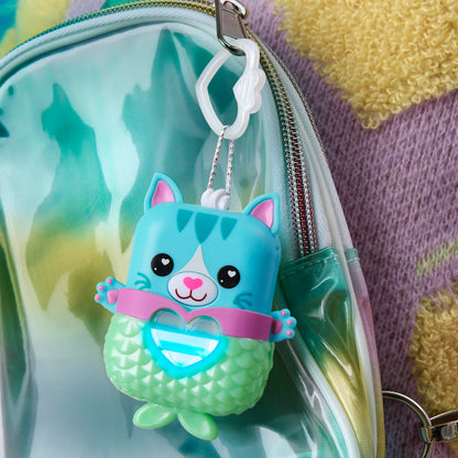Demonstration of the color changing electronic heart meter on the chest of the Pawtricia toy