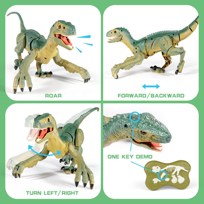 VERTOY interactive walking dinosaur showing illuminated mouth with built-in LED lights