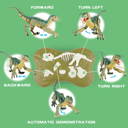 VERTOY electronic robot dinosaur showing the charging port and underbelly power switch