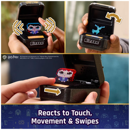 Open Bitzee Harry Potter toy pod displaying 3D holographic character reacting to touch