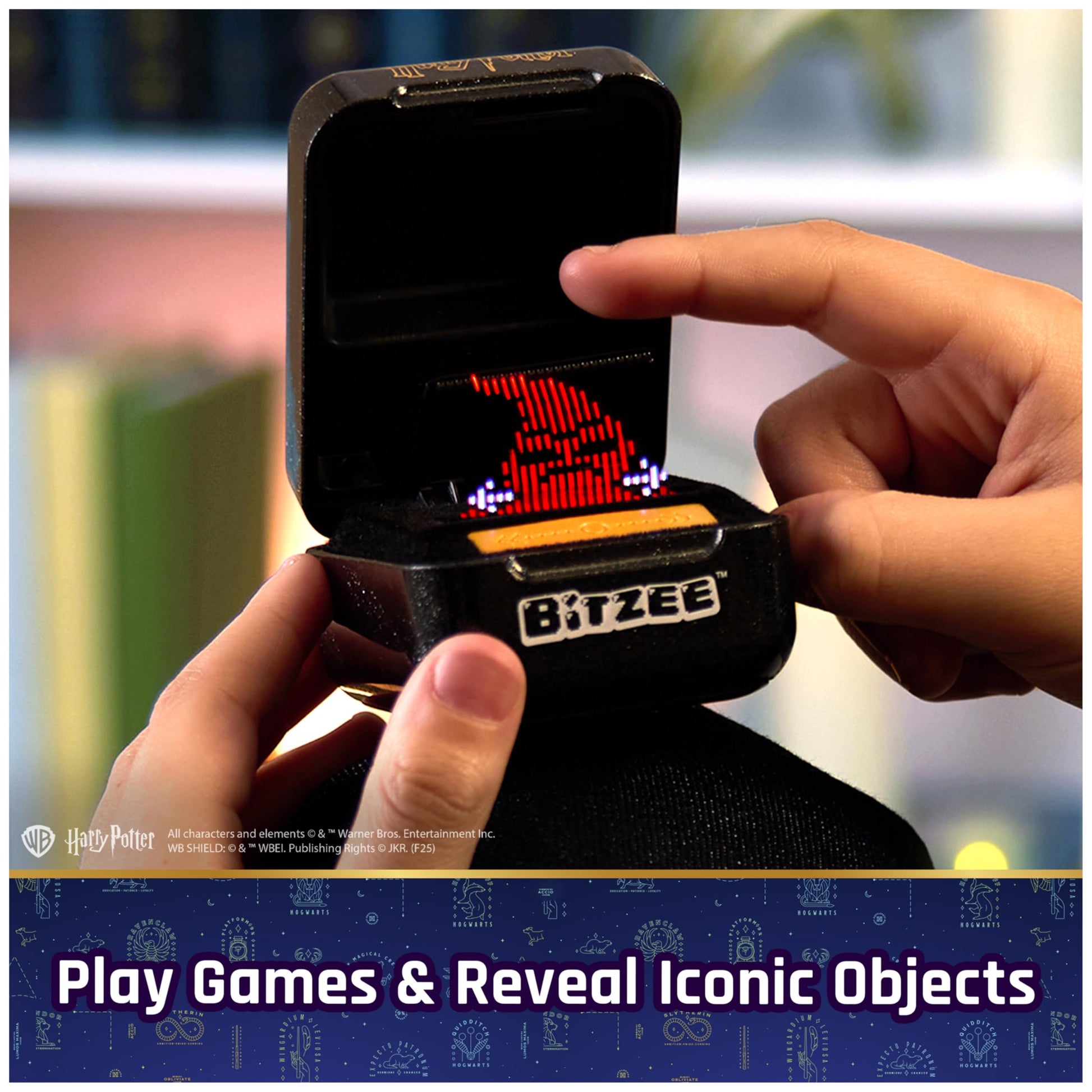Kid playing with Bitzee digital pet to demonstrate the screen free alternative gaming method